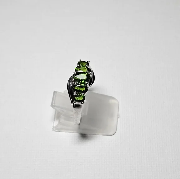 Genuine Chrome Diopside & Topaz Sterling Silver Ring Size 9.5! ✨️ - Picture 10 of 10